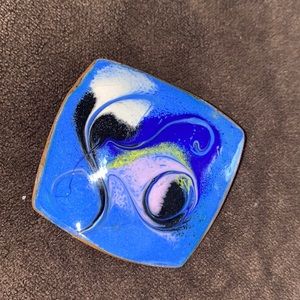 Mean Copper Enamel Ireland Pin Brooch blue swirl